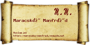 Maracskó Manfréd névjegykártya